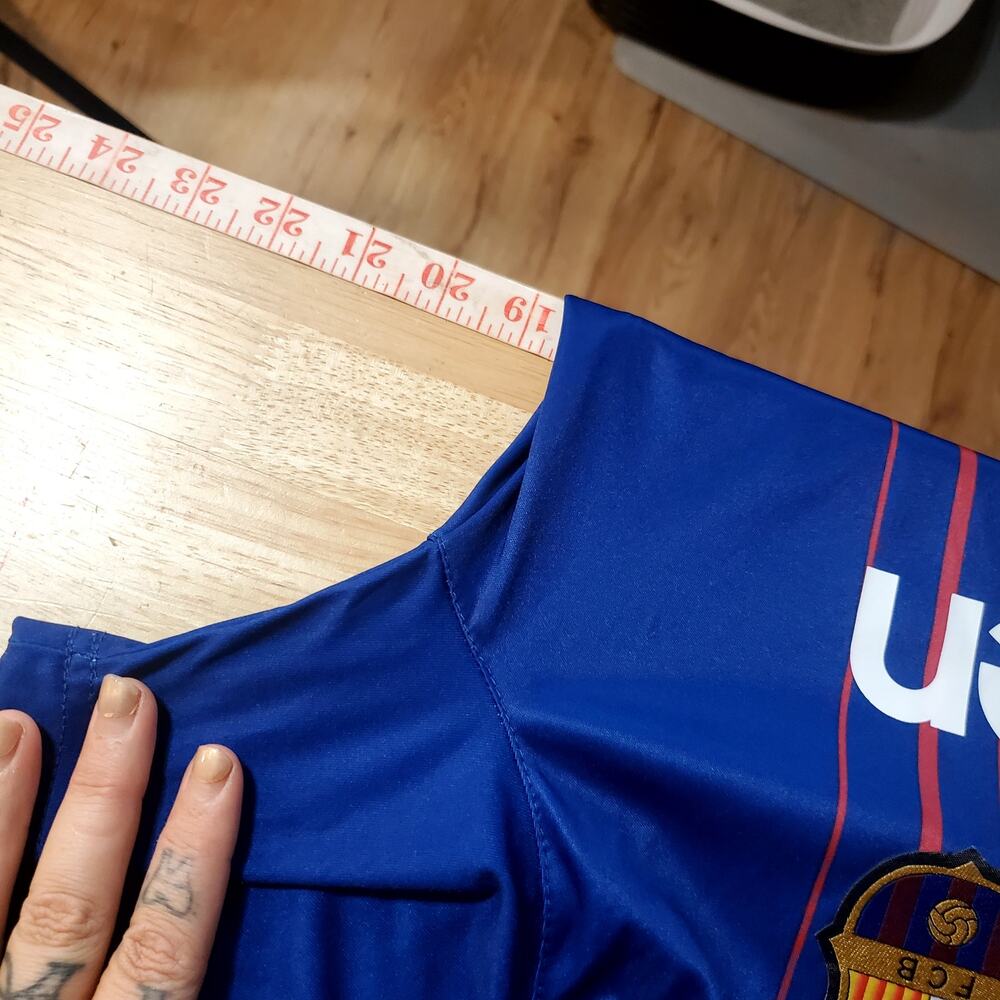 Fcb Rakuten Barcelona Messi Jersey #10 Size Small Futbol Soccer Blue - Picture 7 of 10